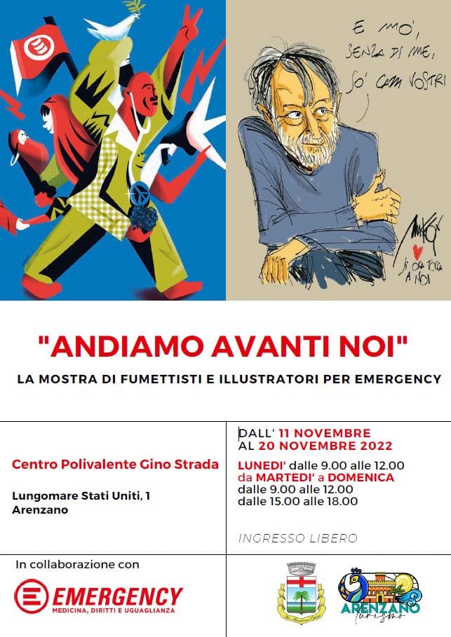 locandina ANDIAMO AVANTI NOI - Mostra a cura di EMERGENCY