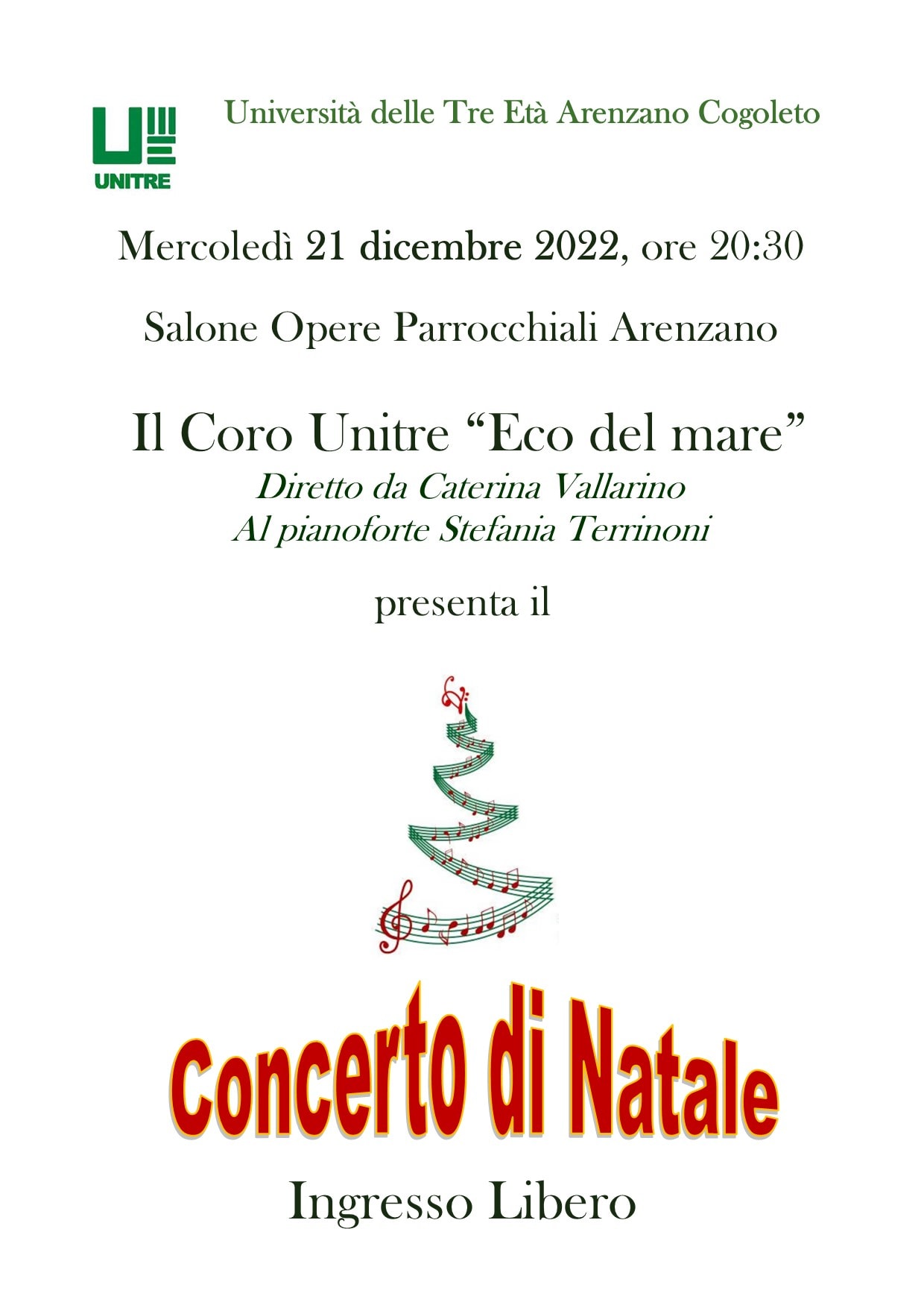 locandina spettacolo Concerto di Natale "Eco del Mare"